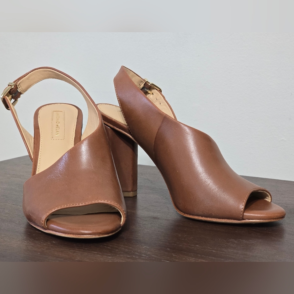 Antonio Melani Brinay Leather Slingback W/Block Heels Women's Size 6.5M - Picture 3 of 12